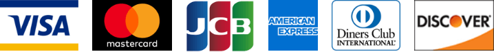 VISA、MasterCard、JCB、American Express、Diners Club